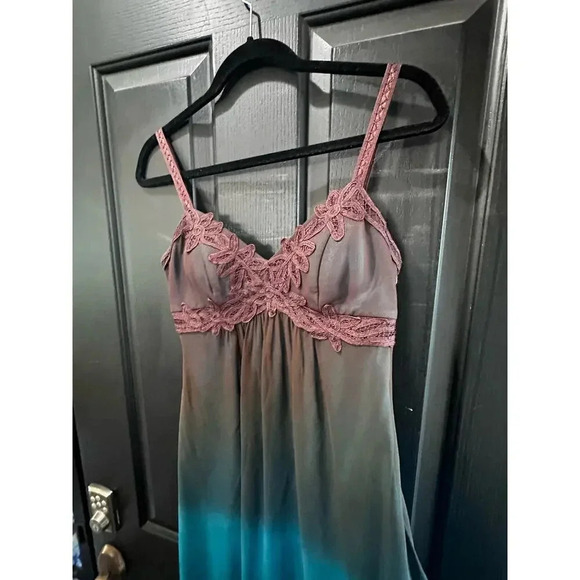 Sue Wong Floral 100% Silk Ombre Lace Slip Dress Size 2 - Picture 4 of 10